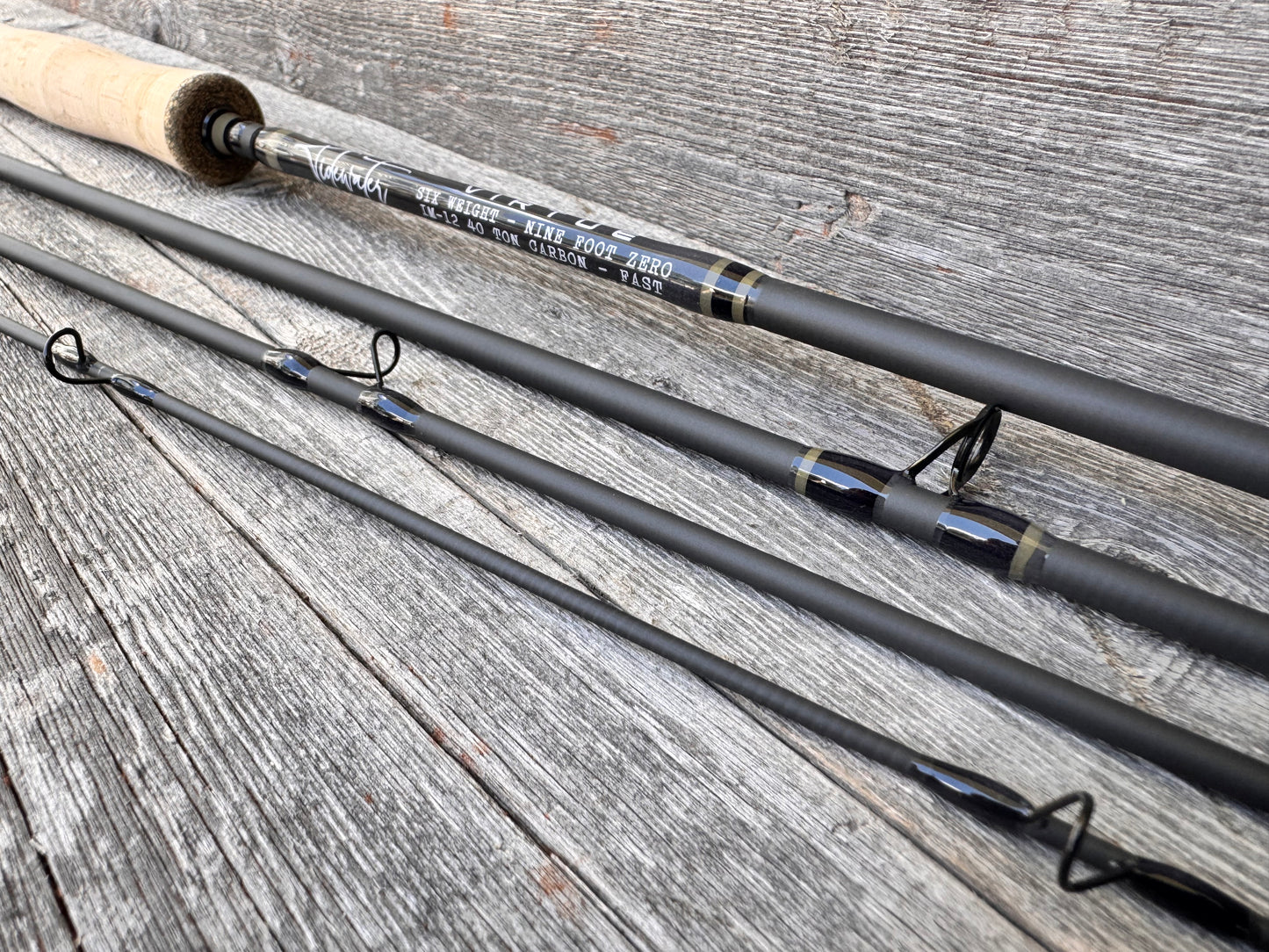 Tidewater Virtue 6wt 9ft - Flat Dark Earth/Black - Birdseye Burl